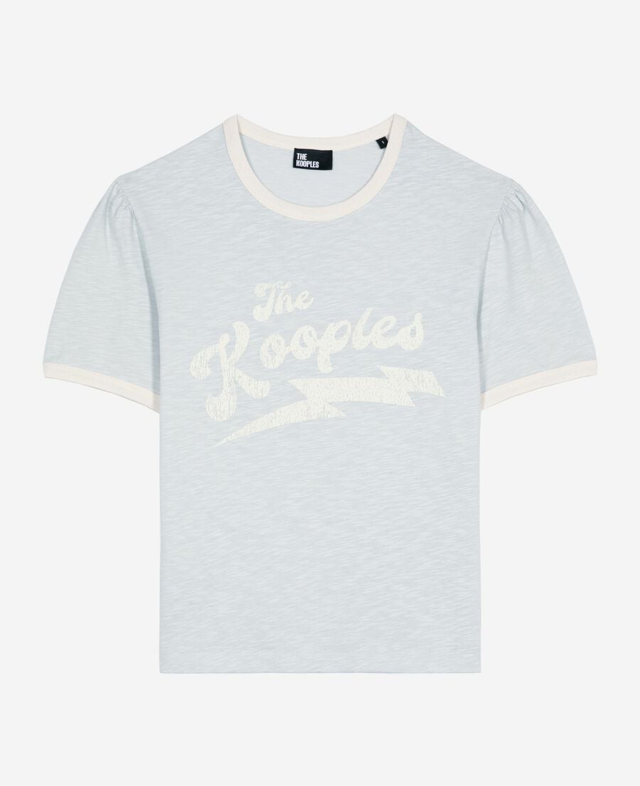 The Kooples F LIGHT BLUE t-shirt with light blue screen print
