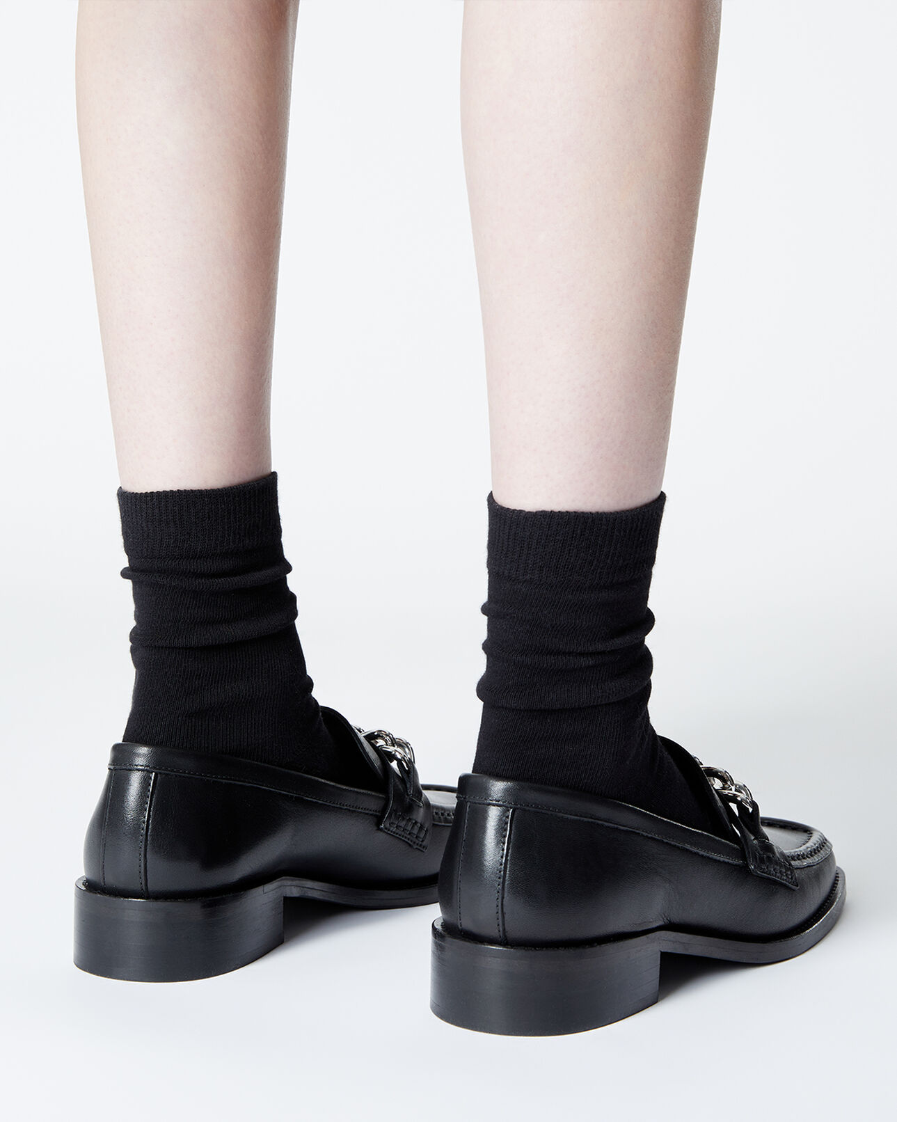 The Kooples FEMME BLACK mocassins noir boucle argent