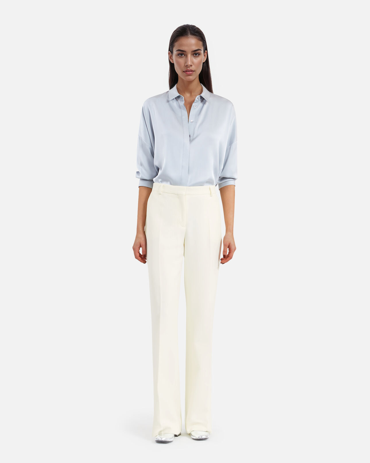 The Kooples WOMEN ECRU ecru crepe suit trousers straight cut