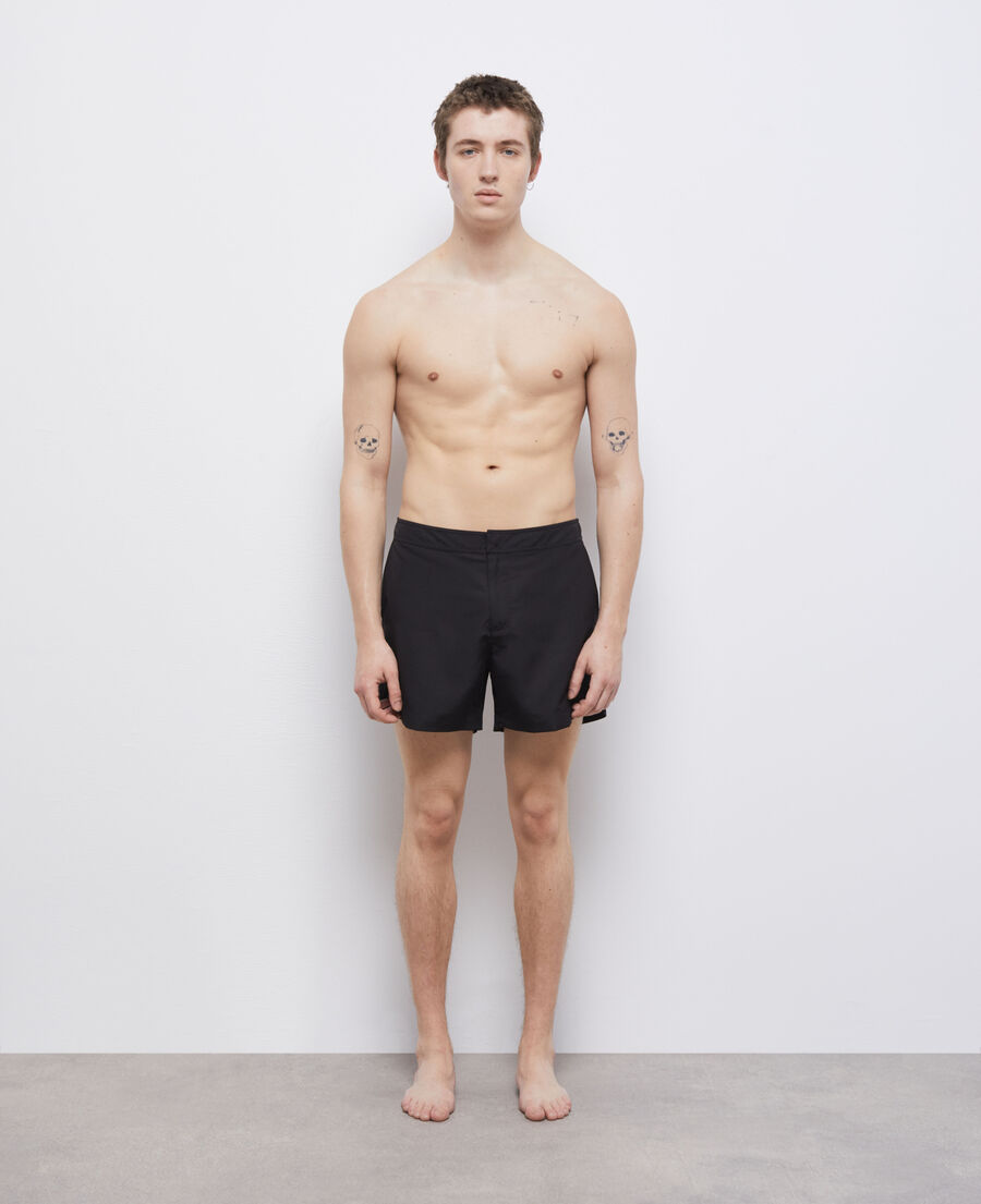 schwarze badeshorts mit logo