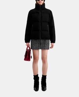 The Kooples DAMEN BLACK schwarz daunenjacke aus tweed