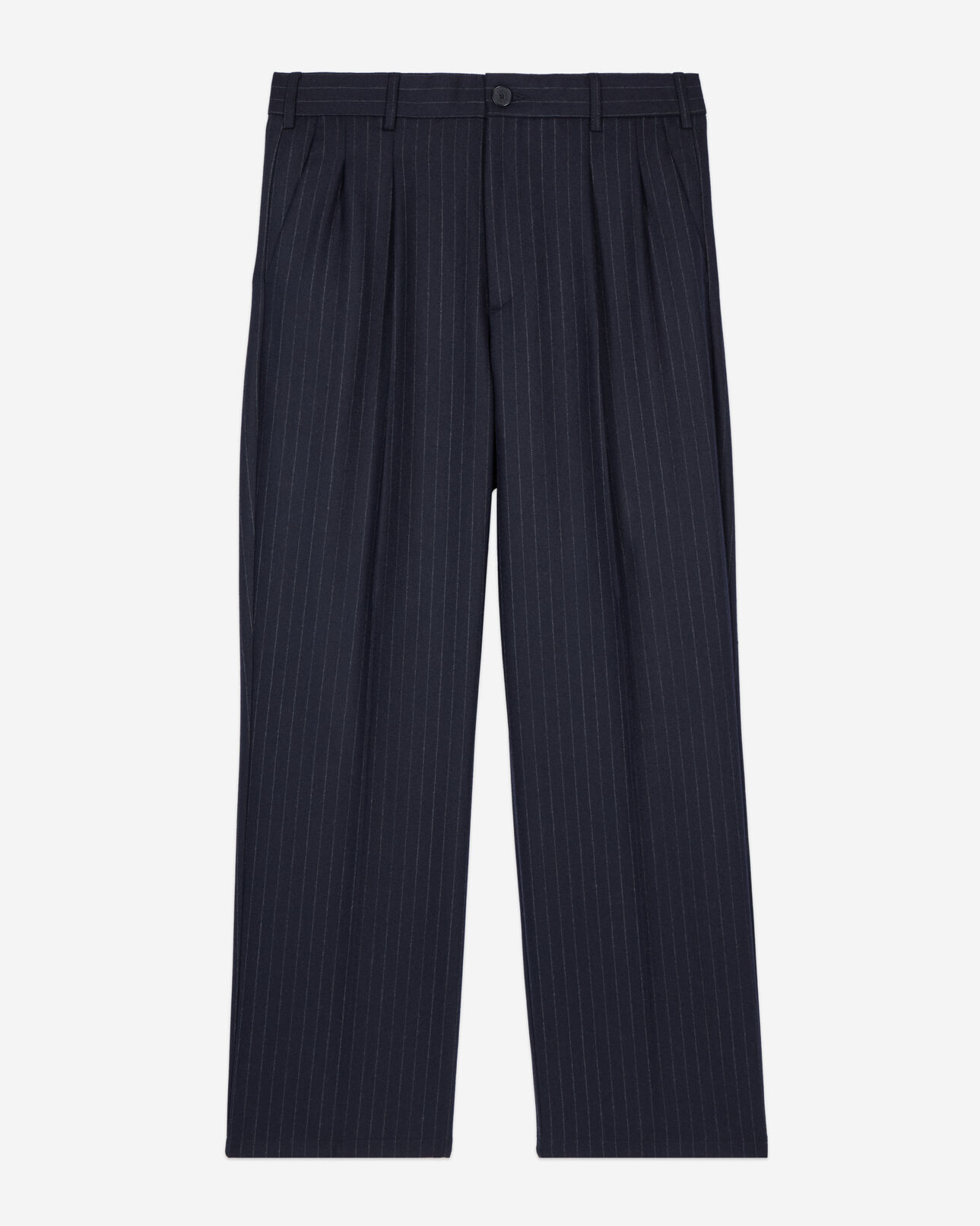 The Kooples HOMME DARK NAVY pantalon large à rayures bleu marine