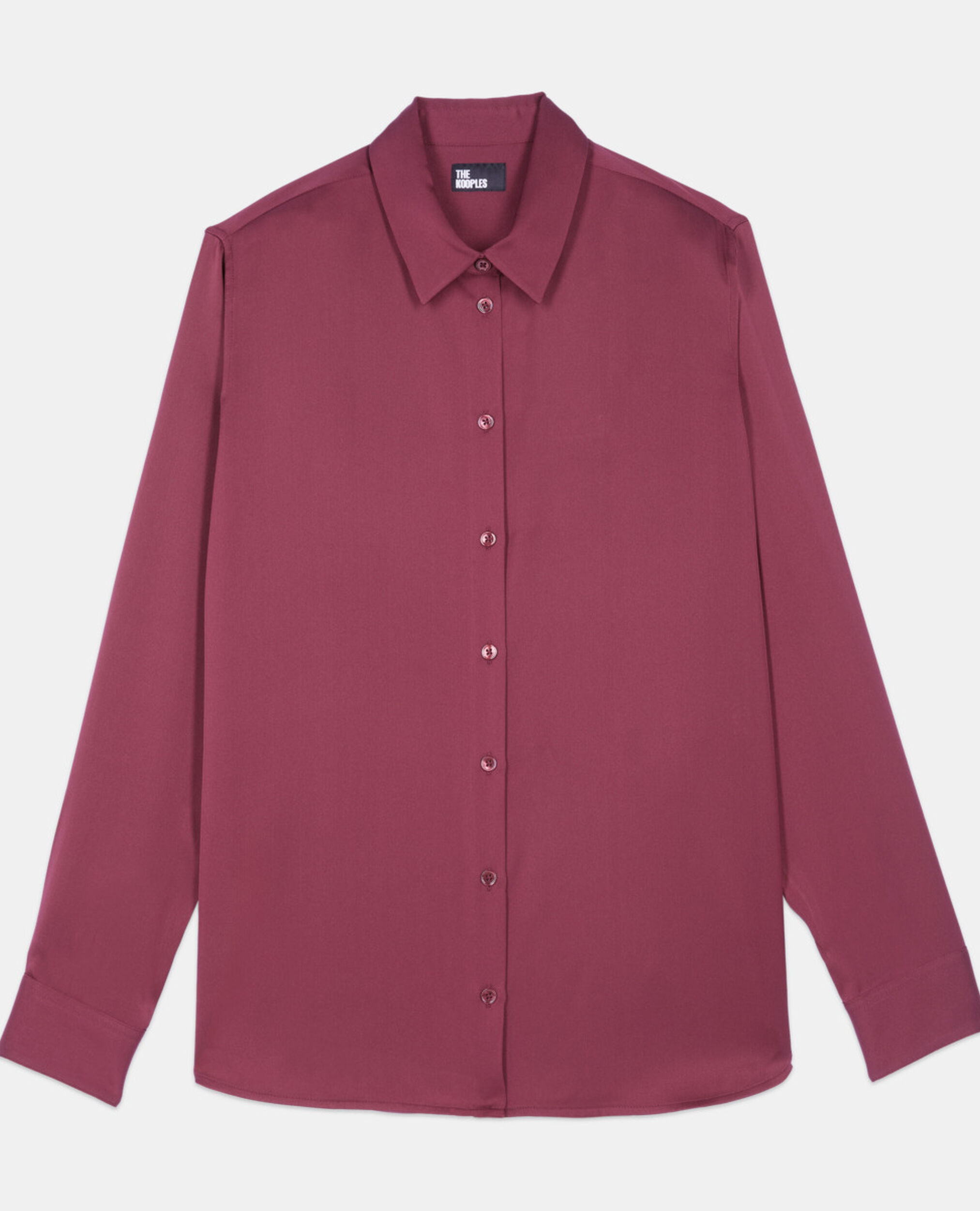 Burgundy silk shirt, BURGUNDY, hi-res image number null