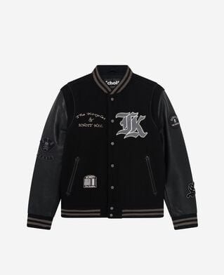 The Kooples MEN BLACK the kooples x schott nyc black leather varsity jacket