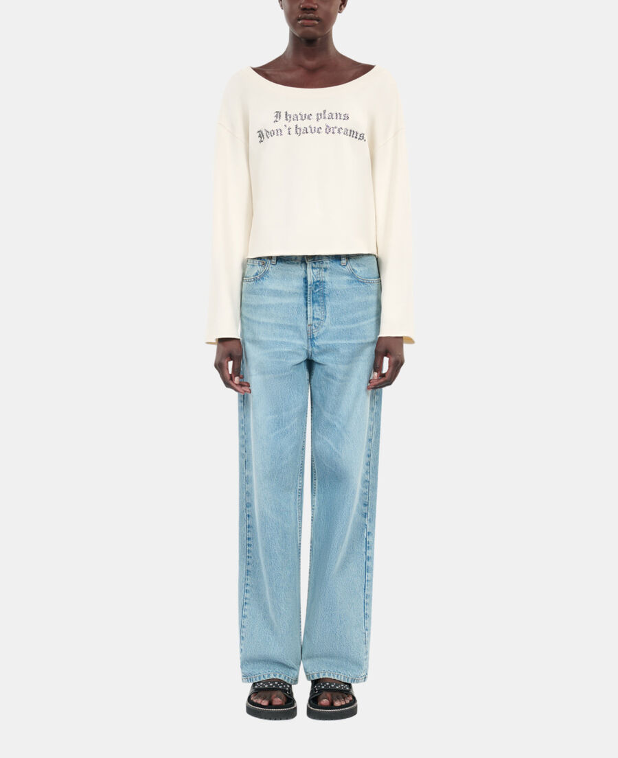 The Kooples WOMEN ECRU ecru i have plans serigraphy sweatshirt