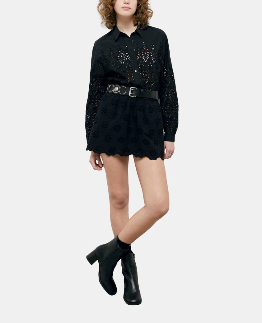 The Kooples WOMEN BLACK black leather belt