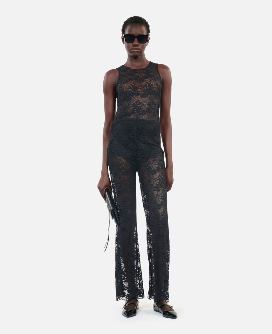 The Kooples WOMEN BLACK black lace trousers