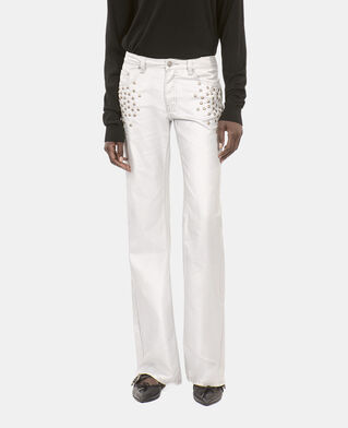 The Kooples FEMME 52 ARGENT VIEILLI CORNE jean clouté droit argenté