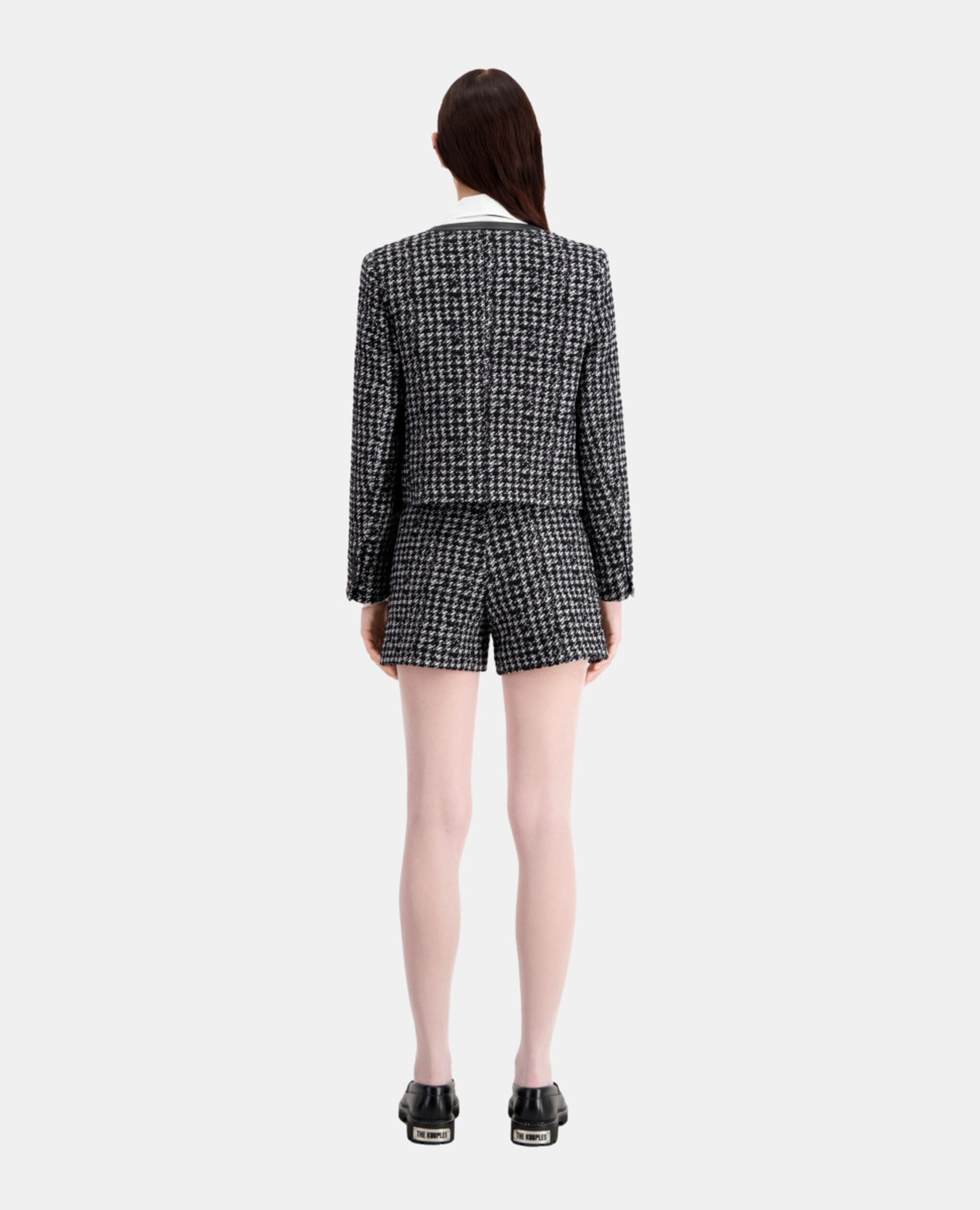 Veste courte noire en tweed, BLACK WHITE, hi-res image number null