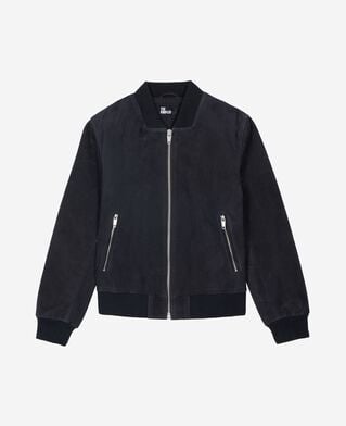 The Kooples MEN DARK NAVY blue suede bombers