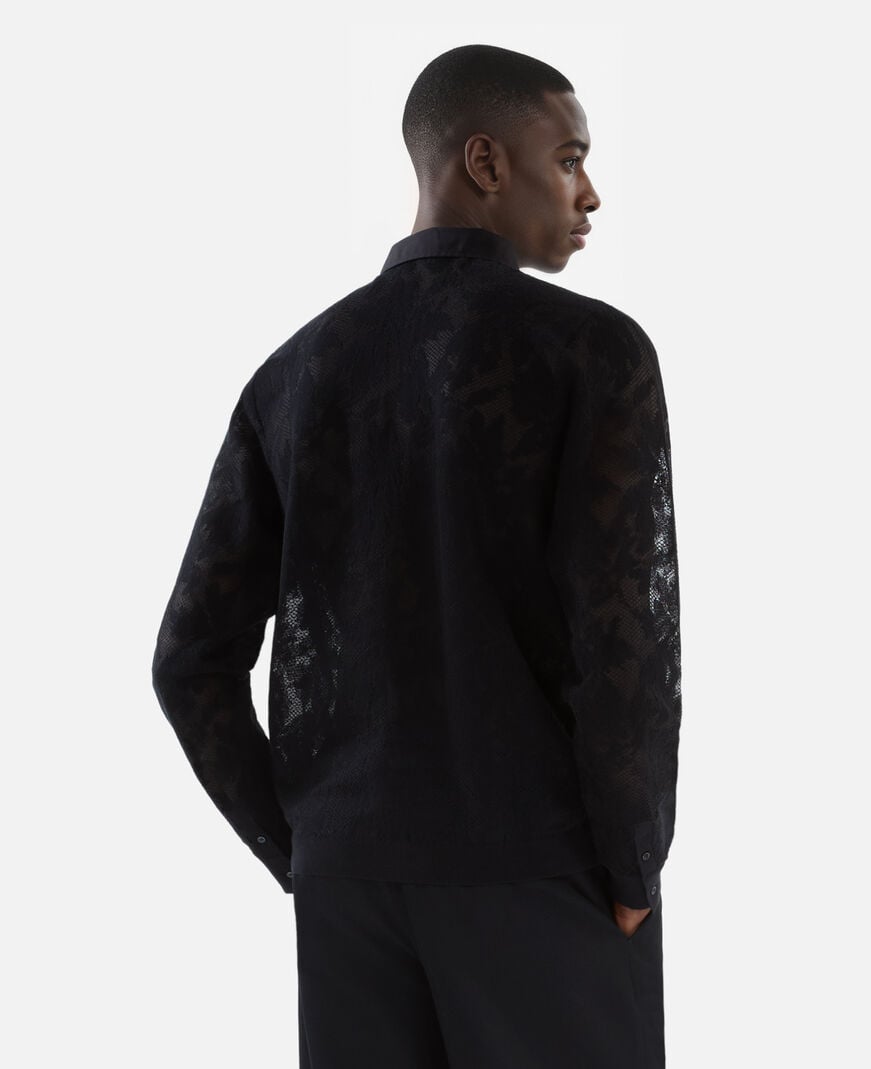 The Kooples MEN BLACK black lace shirt