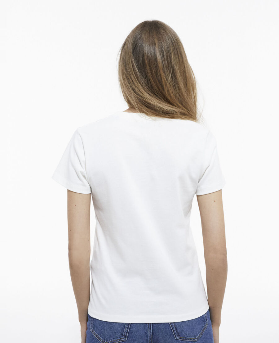 beige t-shirt with screen print