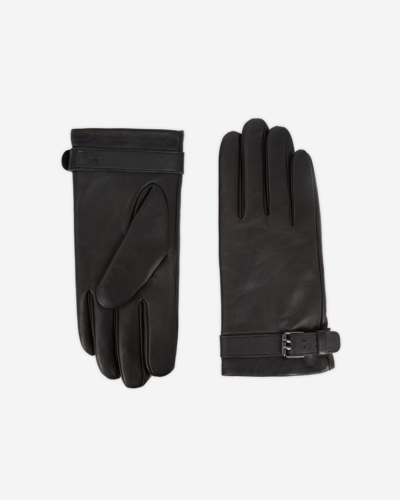 The Kooples MIXED BLACK black leather gloves