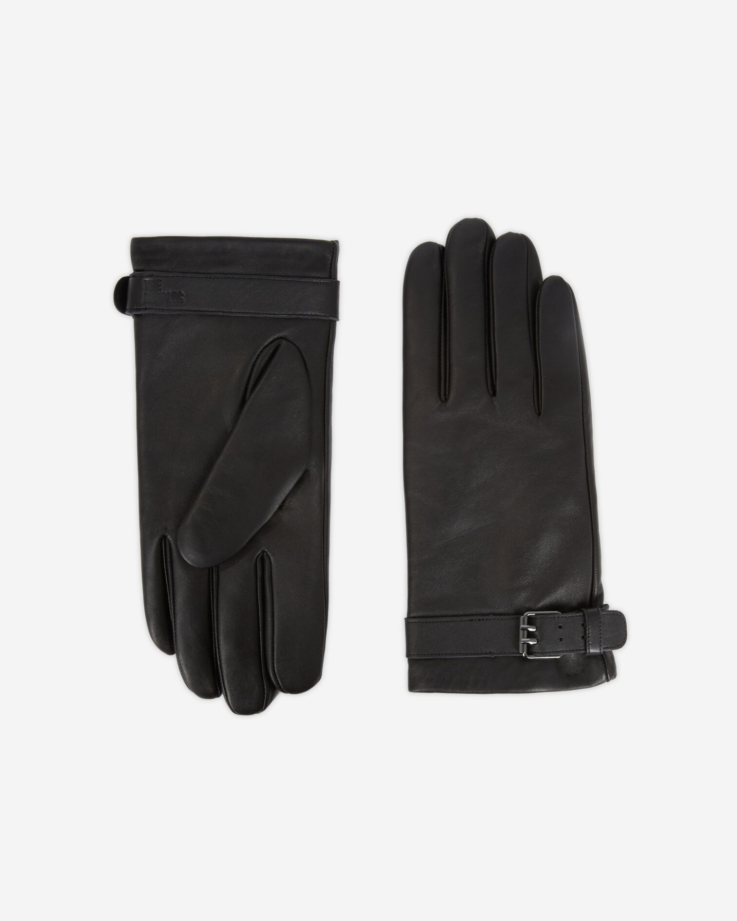 Black leather gloves, BLACK, hi-res image number null
