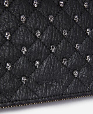 The Kooples WOMEN BLACK medium heritage pouch in black leather