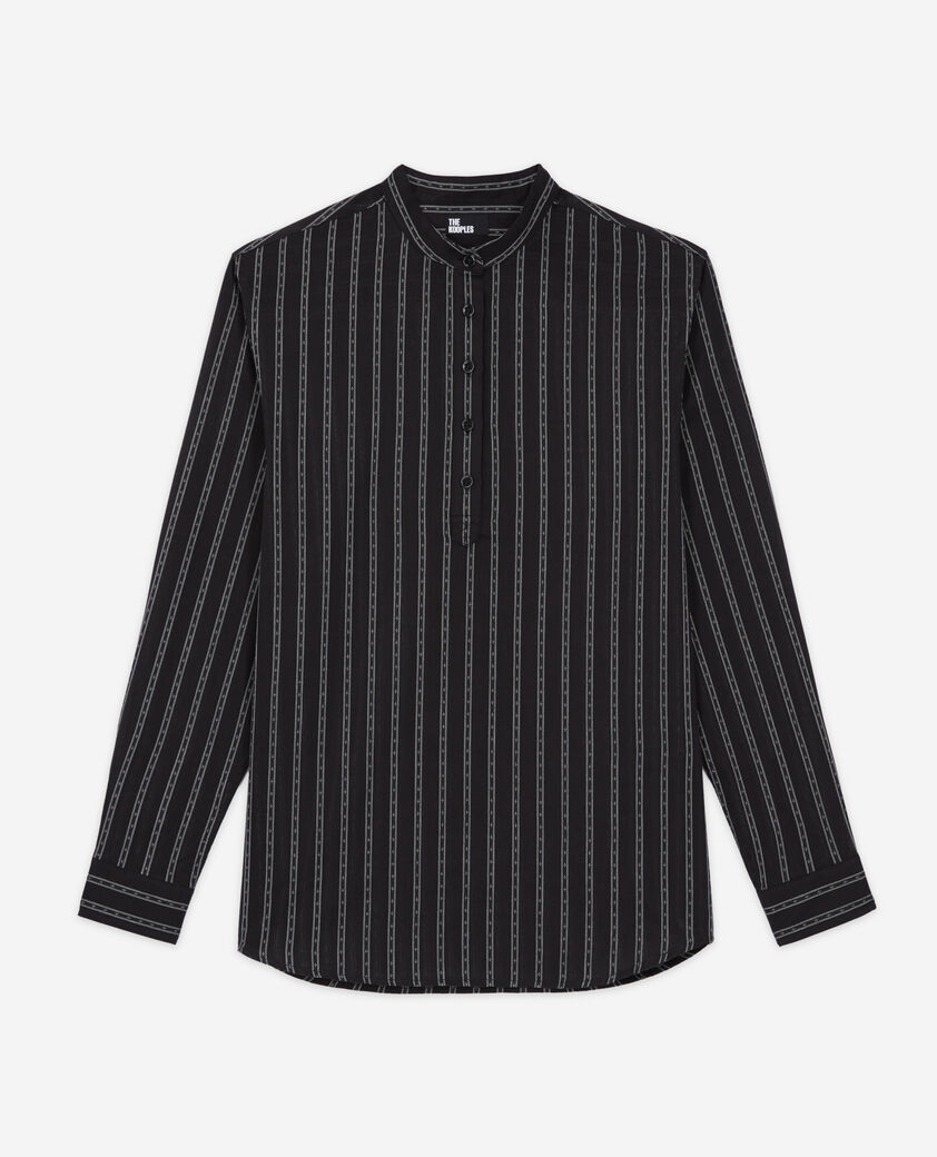 The Kooples F BLACK black striped shirt