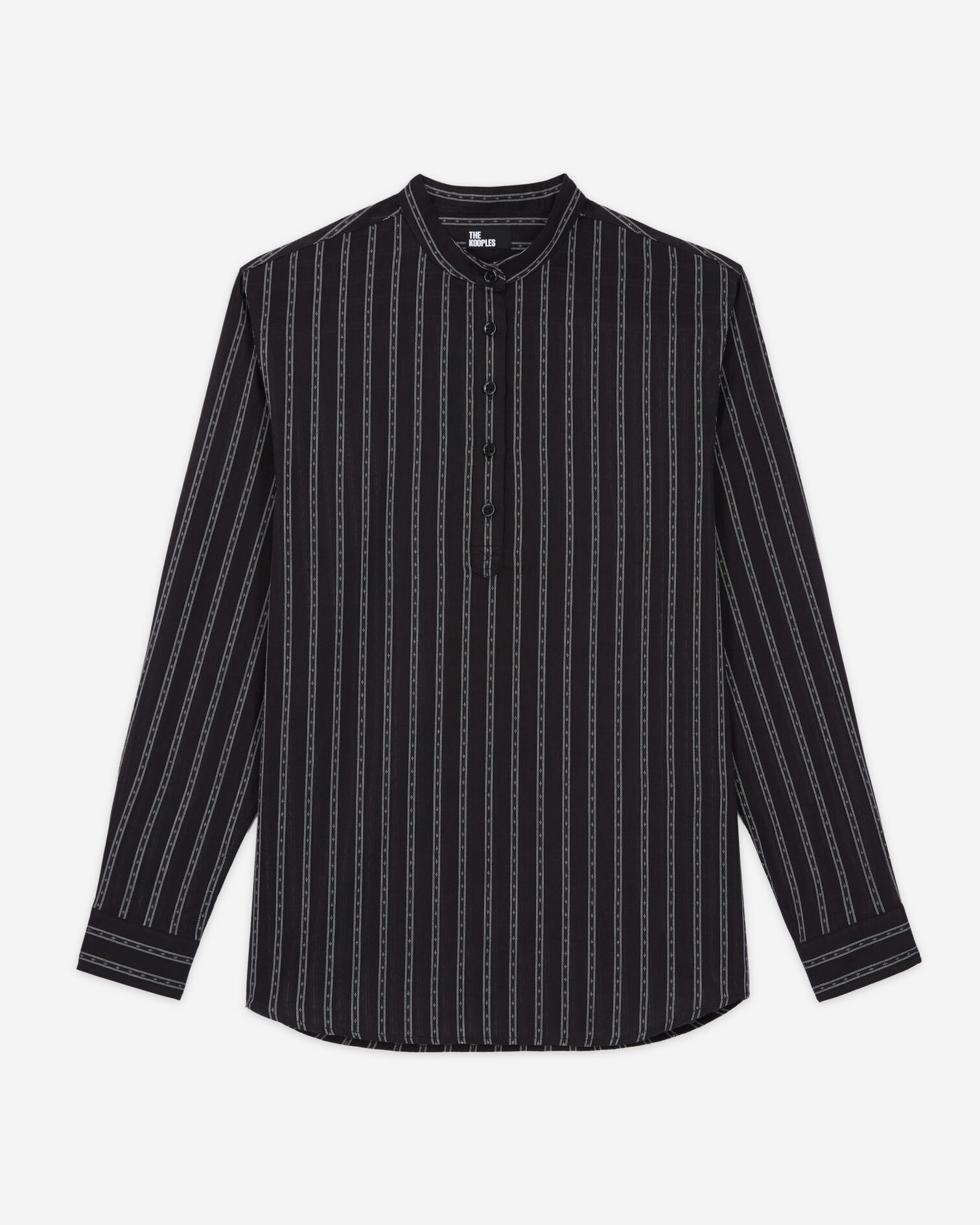 Black striped shirt, BLACK, hi-res image number null