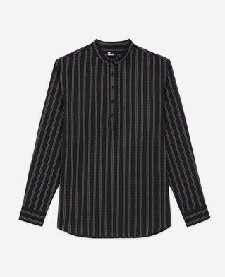The Kooples F BLACK black striped shirt