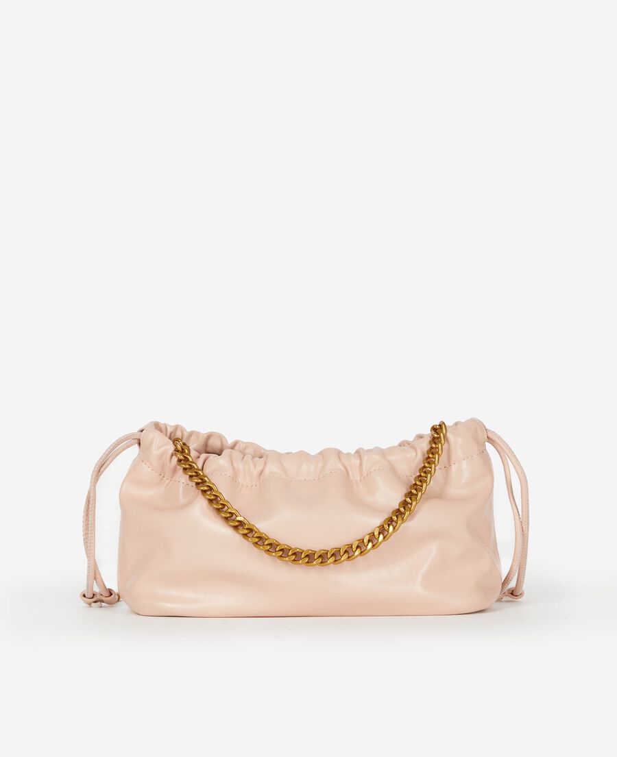 The Kooples FEMME OLD ROSE sac taylor en cuir recycl&eacute; rose