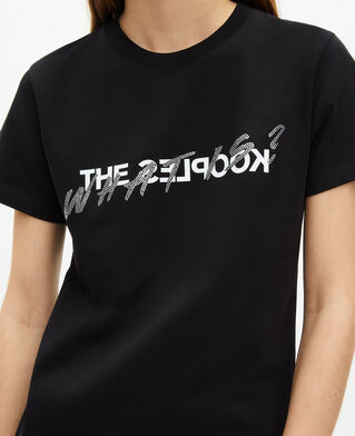 The Kooples DAMEN BLACK was ist t-shirt mit schwarzen strasssteinen