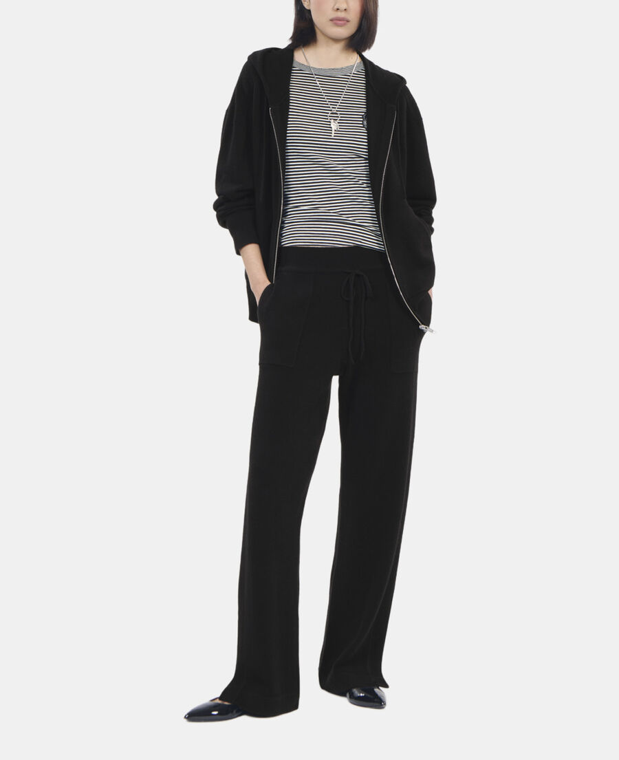 The Kooples WOMEN BLACK black wool and cashmere trousers
