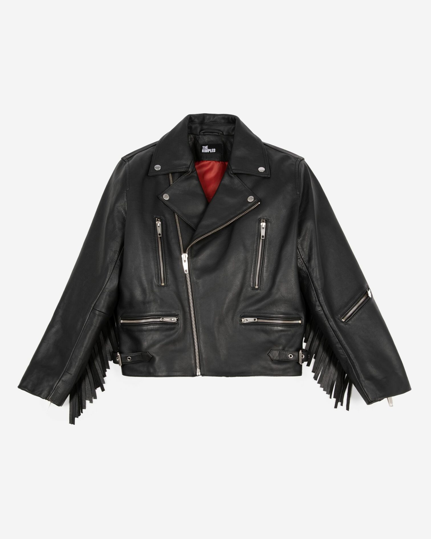 Lederblouson mit Fransen in Schwarz, BLACK, hi-res image number null