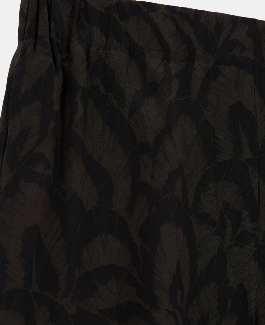 The Kooples F KAKI BLACK printed silk pants