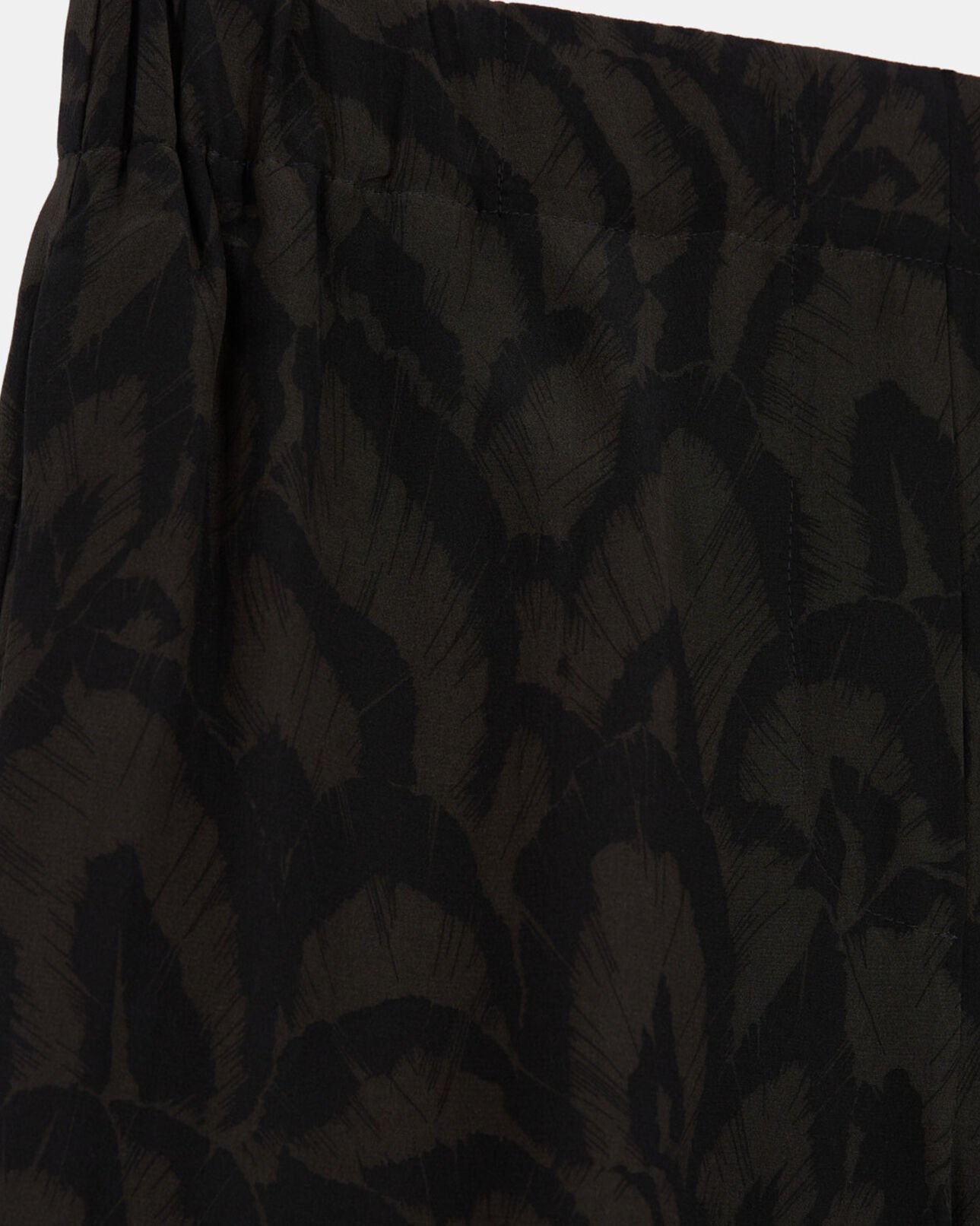 The Kooples WOMEN KAKI BLACK printed silk pants