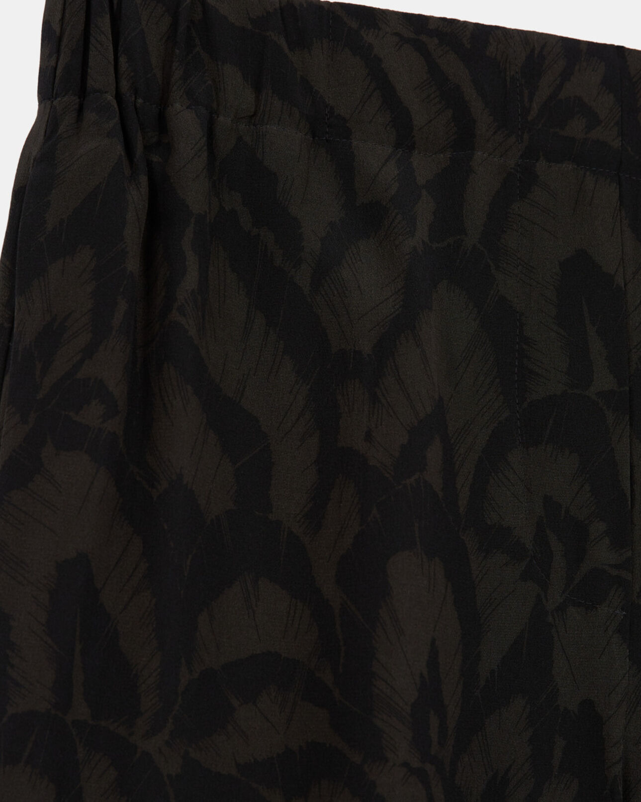 The Kooples WOMEN KAKI BLACK printed silk pants