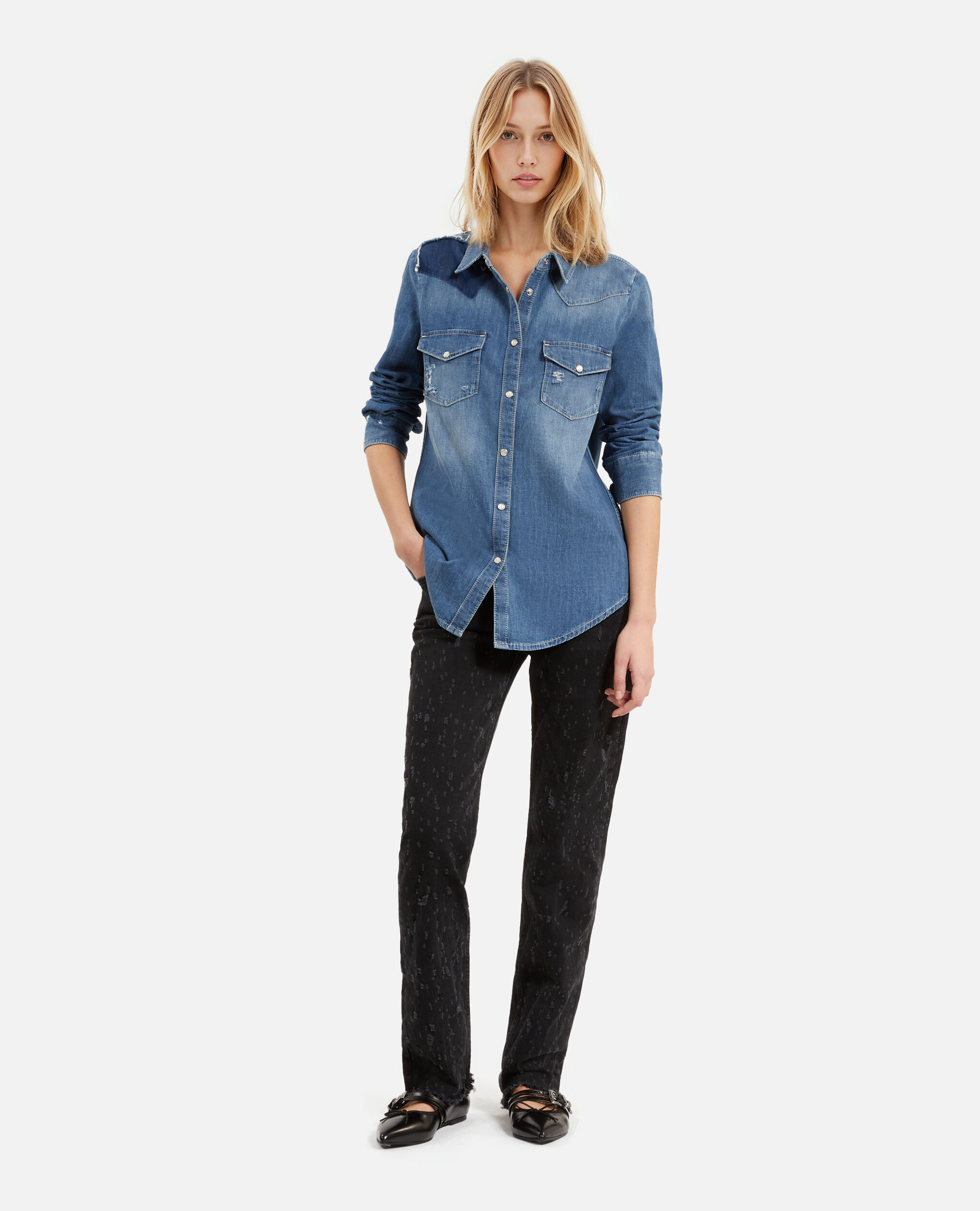 Chemise en denim bleue, USED, hi-res image number null