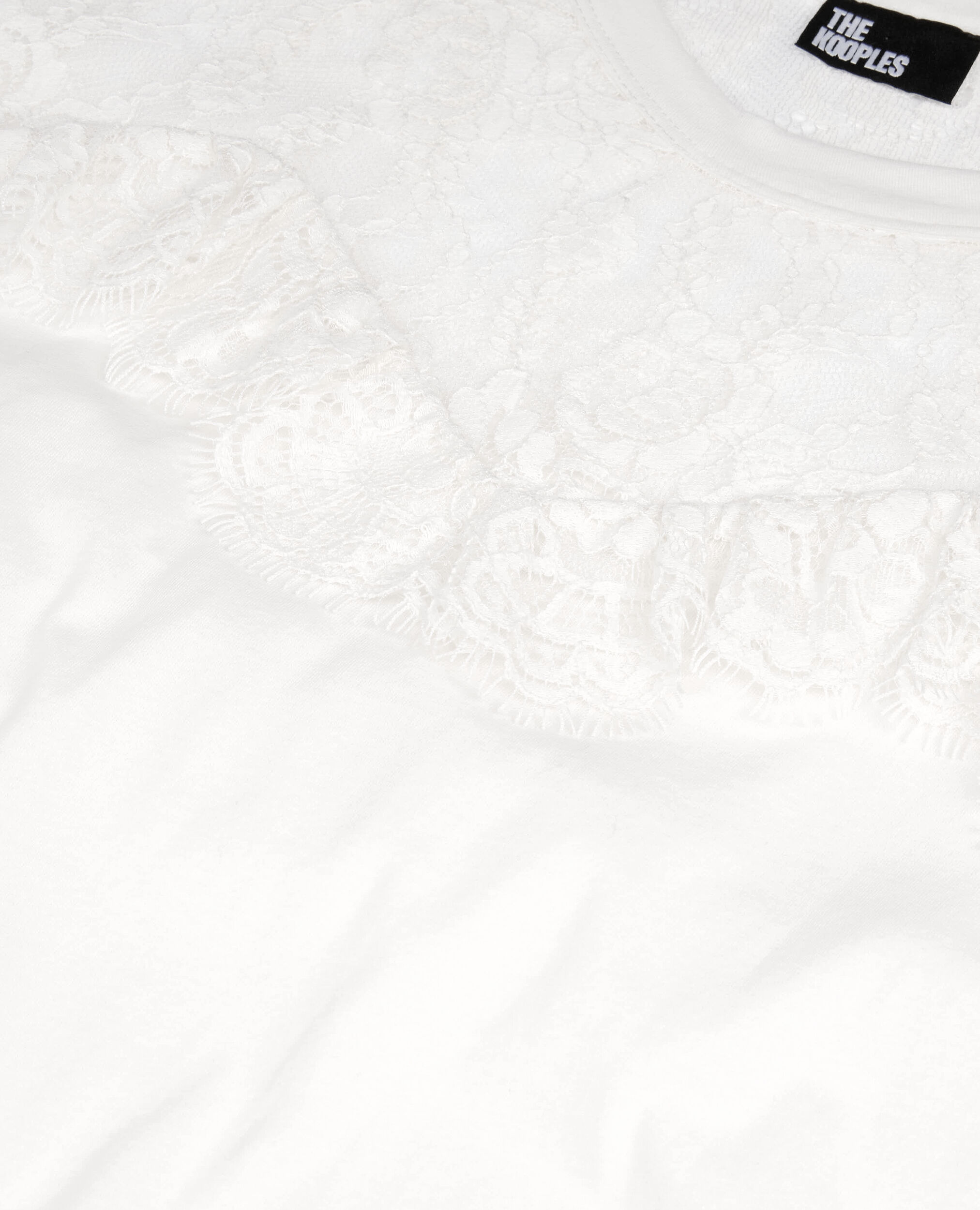 T-shirt with black ecru lace, ECRU, hi-res image number null