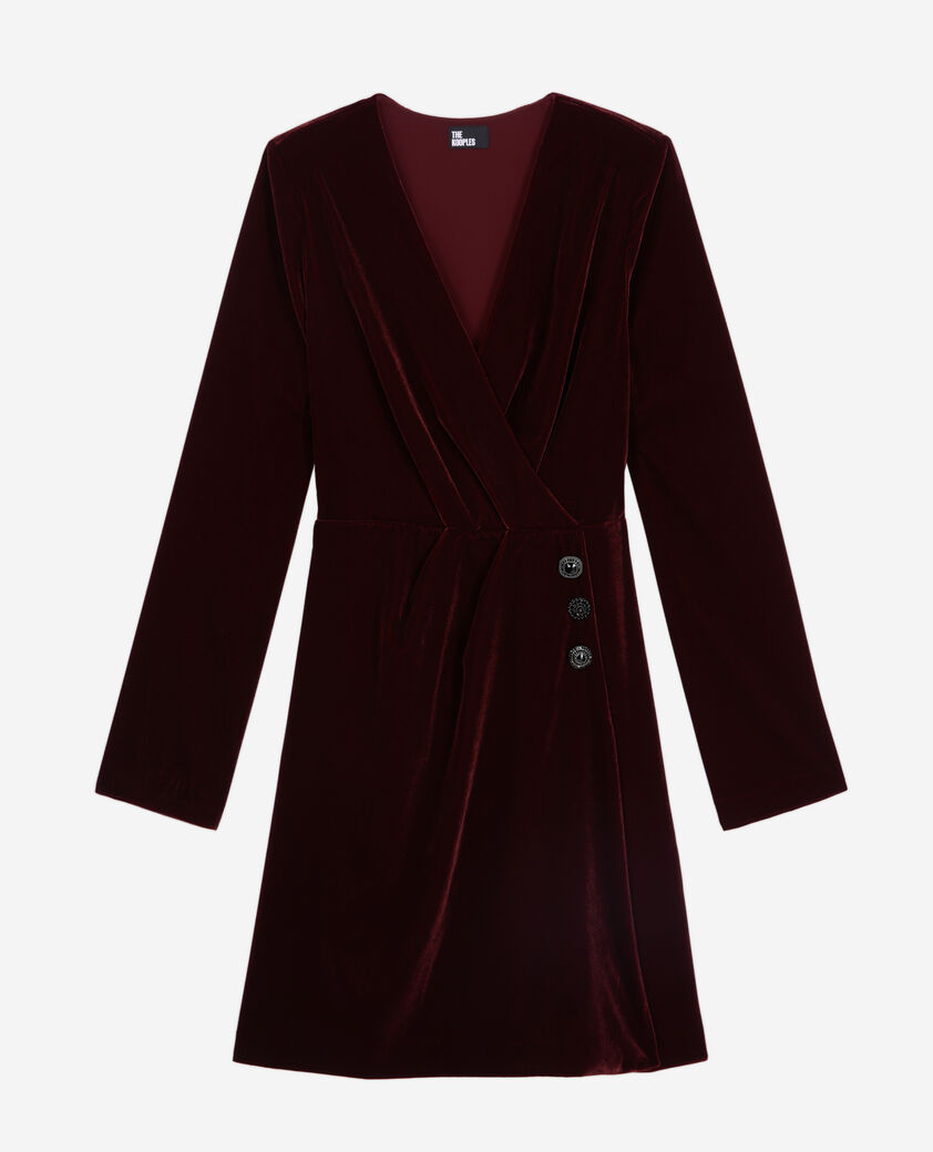 The Kooples FEMME BURGUNDY robe courte bordeaux en velours