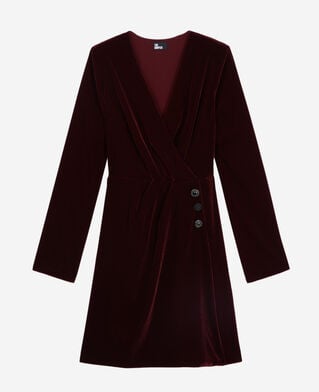 The Kooples FEMME BURGUNDY robe courte bordeaux en velours