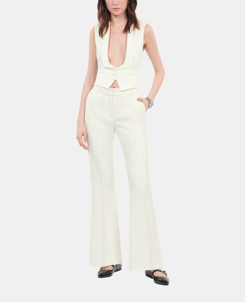 The Kooples F ECRU ecru waistcoat with lace