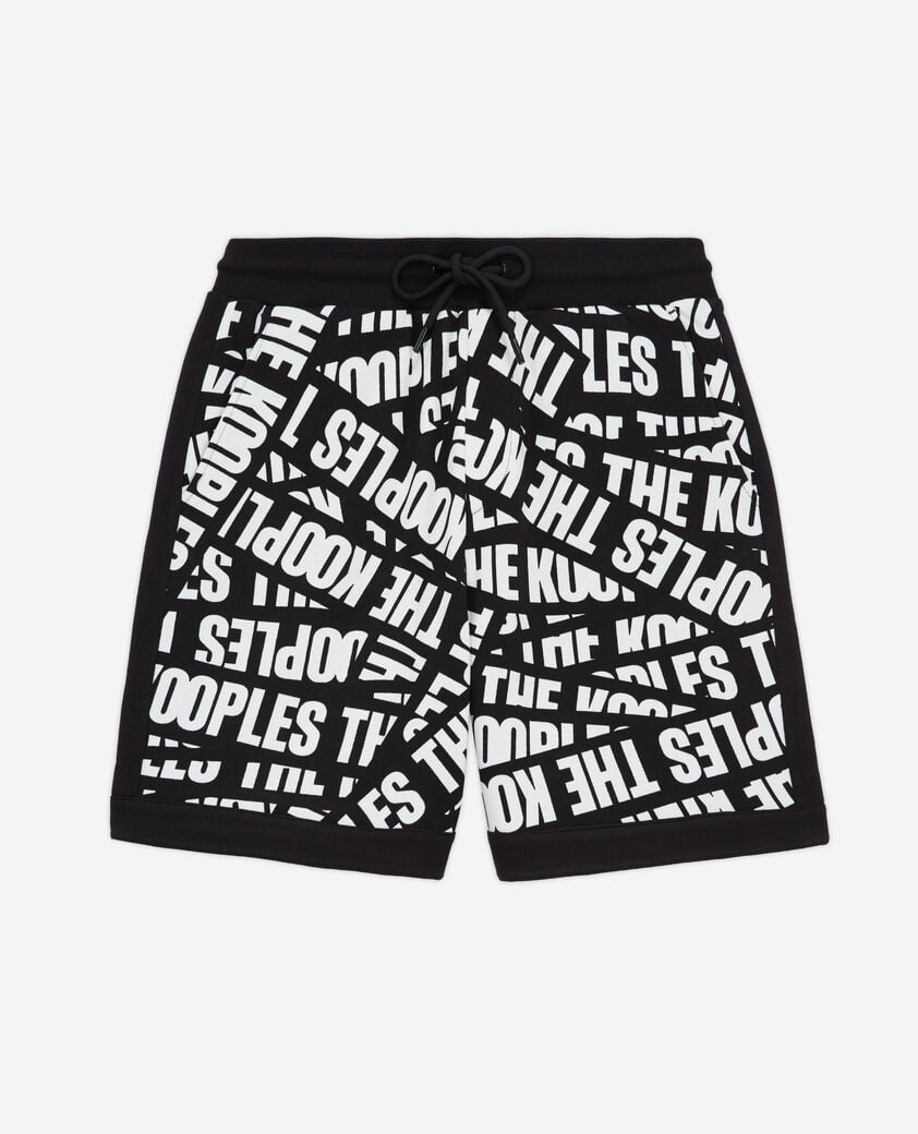 The Kooples H BLACK / WHITE shorts with tape logo
