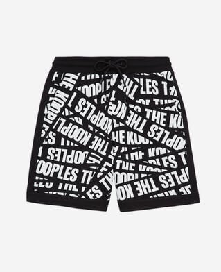 The Kooples H BLACK / WHITE shorts with tape logo