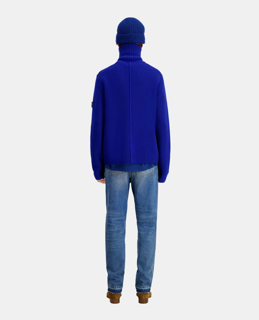 The Kooples MEN ELECTRIC BLUE blue cardigan with zipper