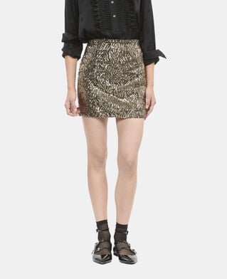 The Kooples DAMEN GOLD goldener, kurzer rock mit pailletten