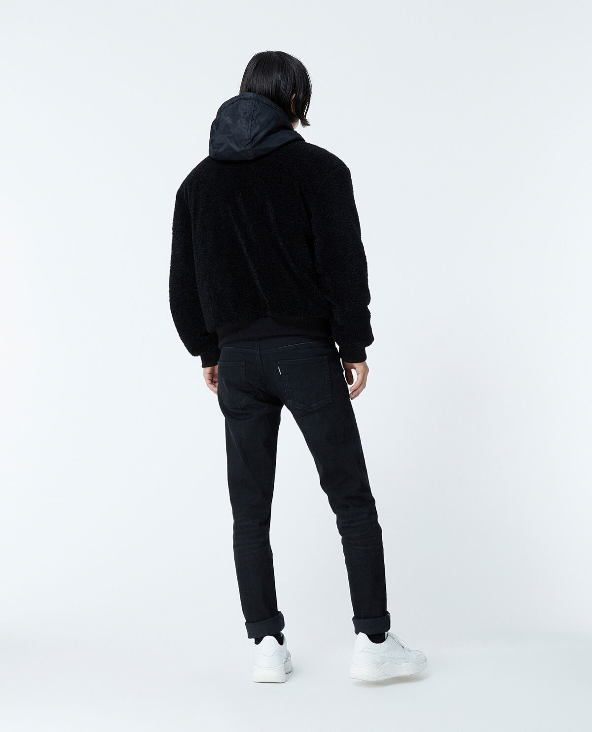 Manteau effet store mouton noir