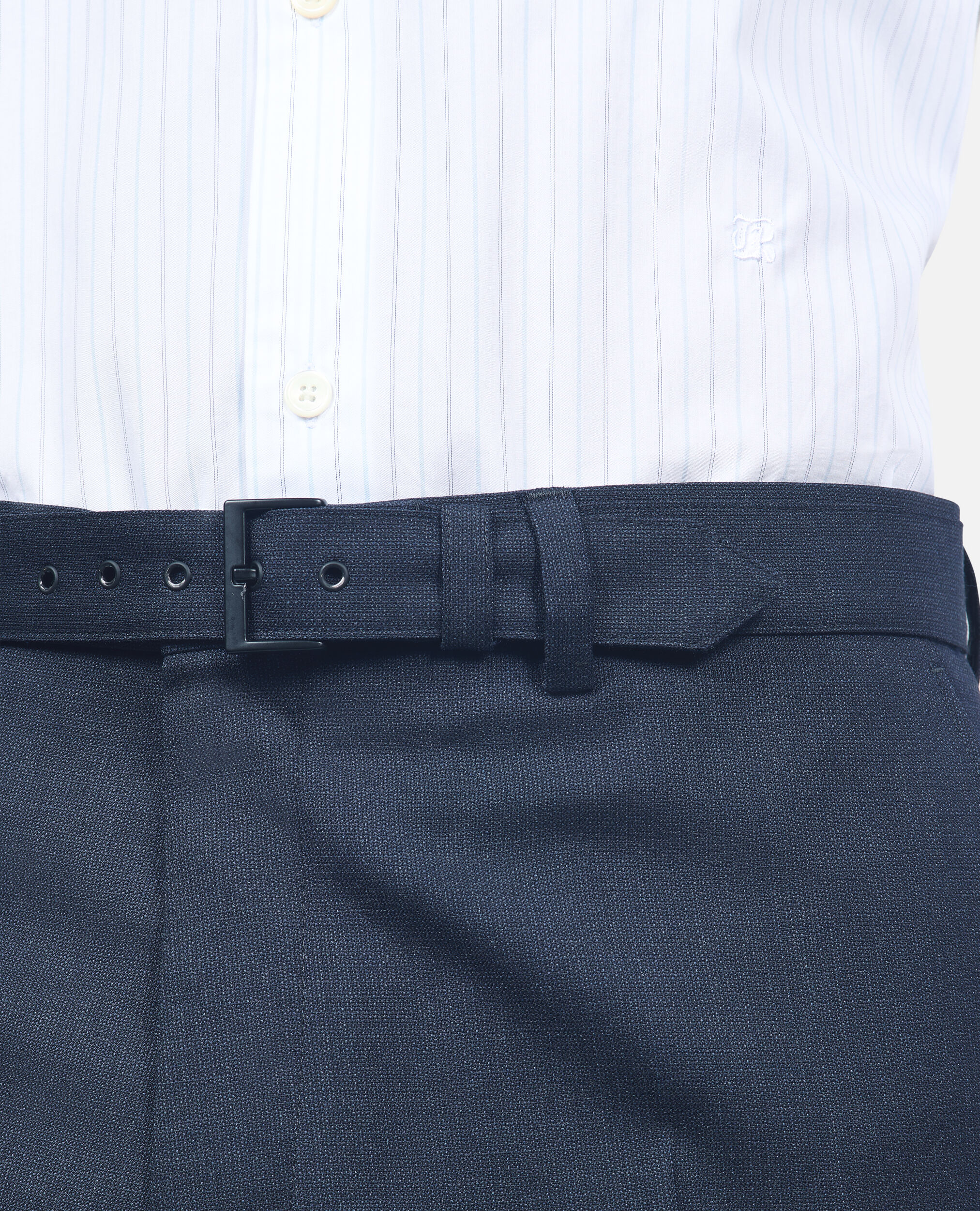 Navy blue wool suit trousers, NAVY, hi-res image number null