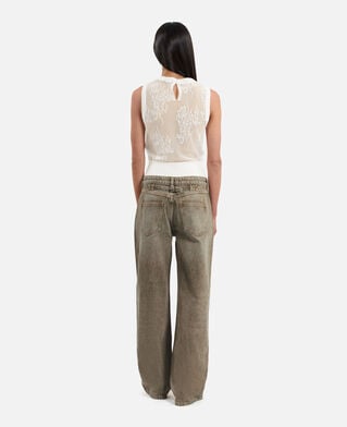 The Kooples DAMEN OLIVE weite olivfarbene jeans