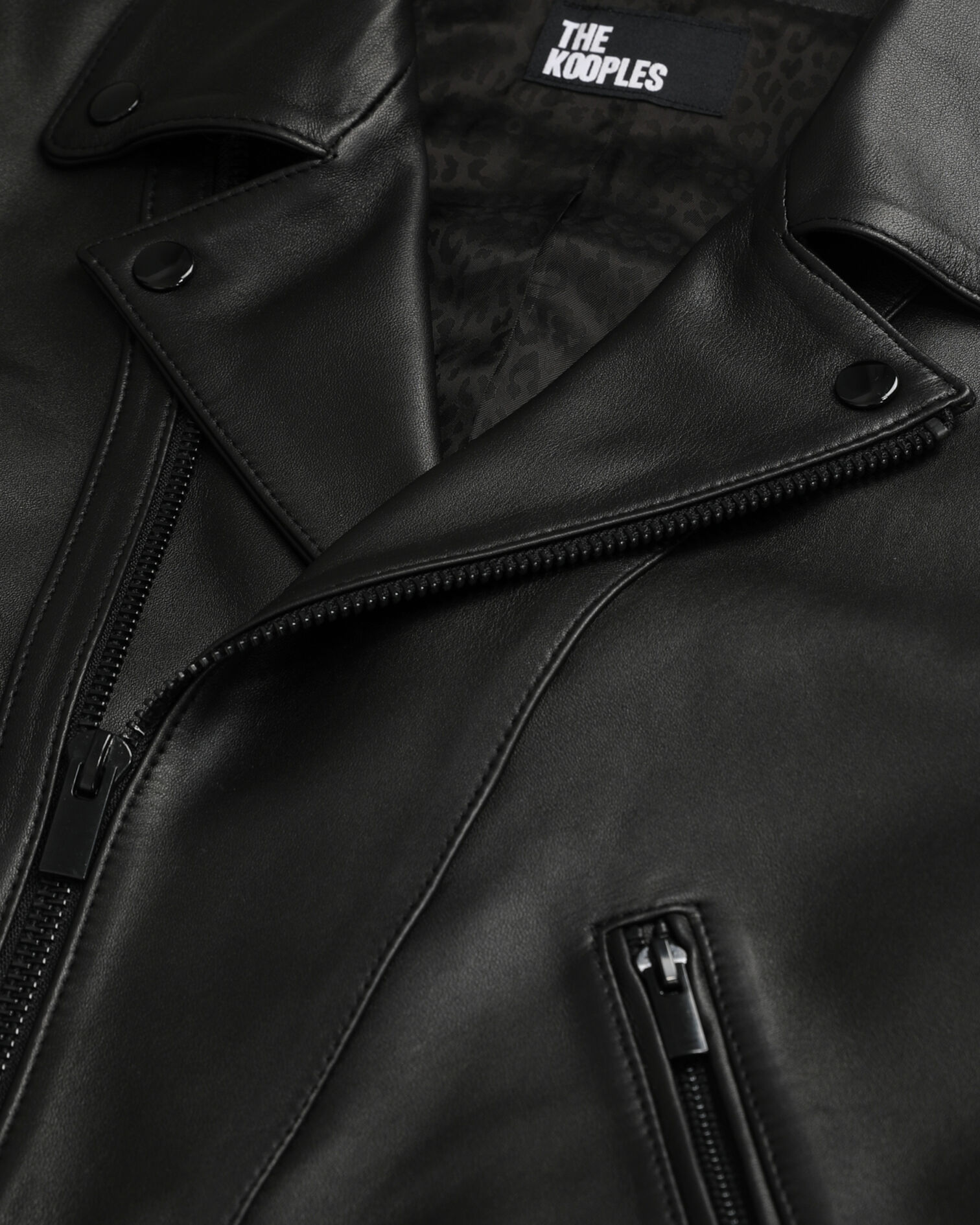 Black leather studded jacket, BLACK, hi-res image number null
