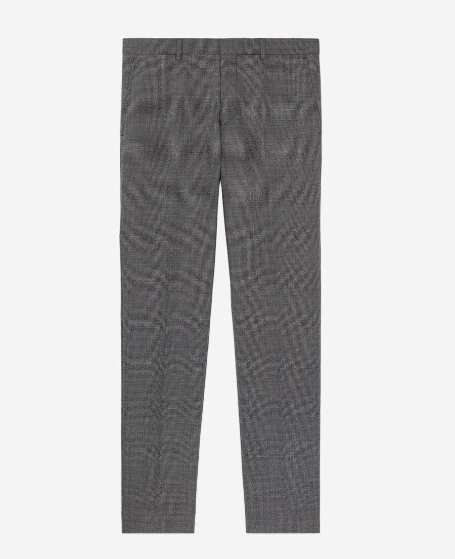 The Kooples HERREN BLACK-ECRU schwarze anzughose aus wolle mit motiven