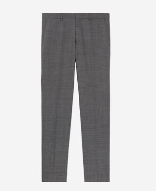 The Kooples HERREN BLACK-ECRU schwarze anzughose aus wolle mit motiven