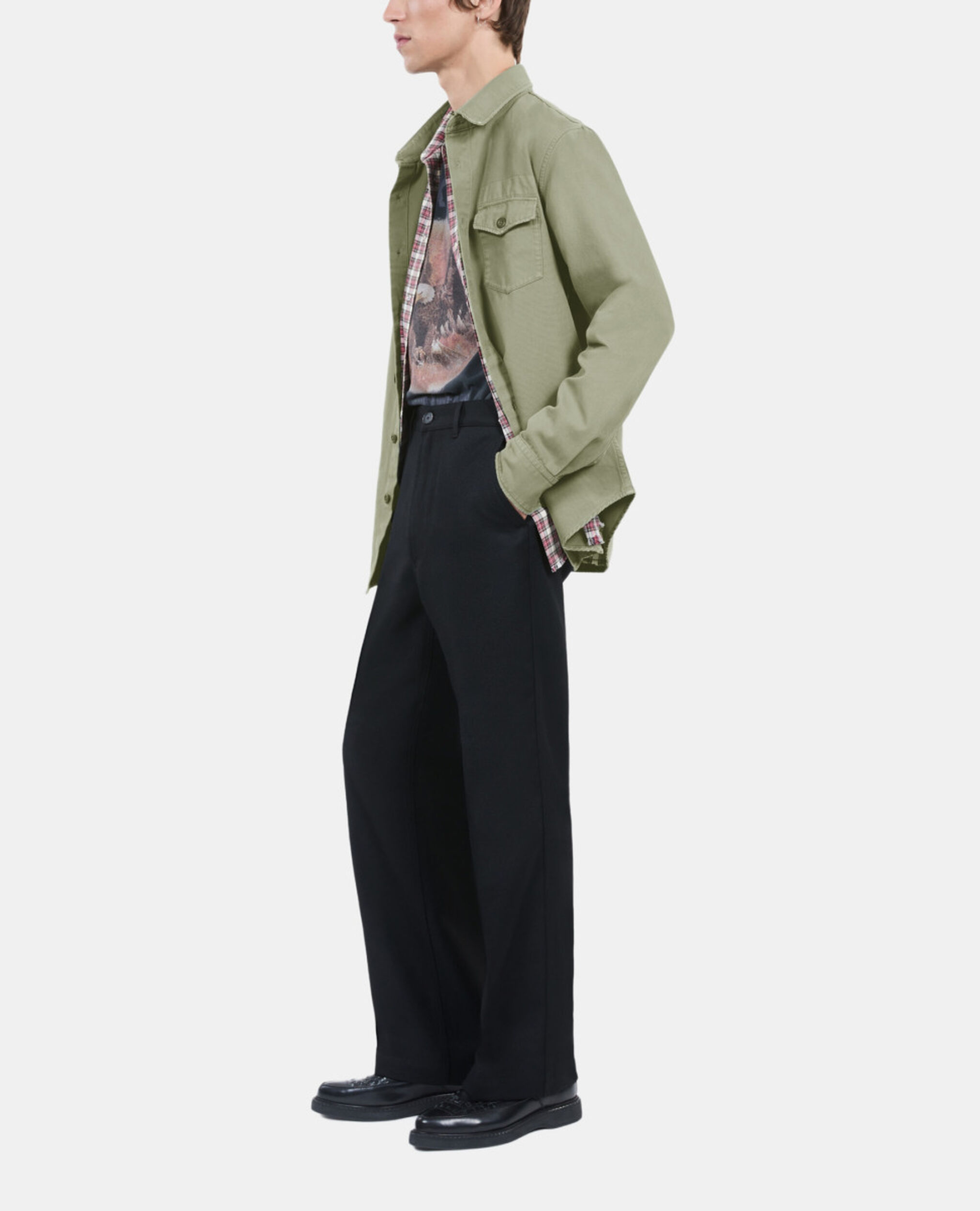 Chemise en denim kaki, OLIVE, hi-res image number null