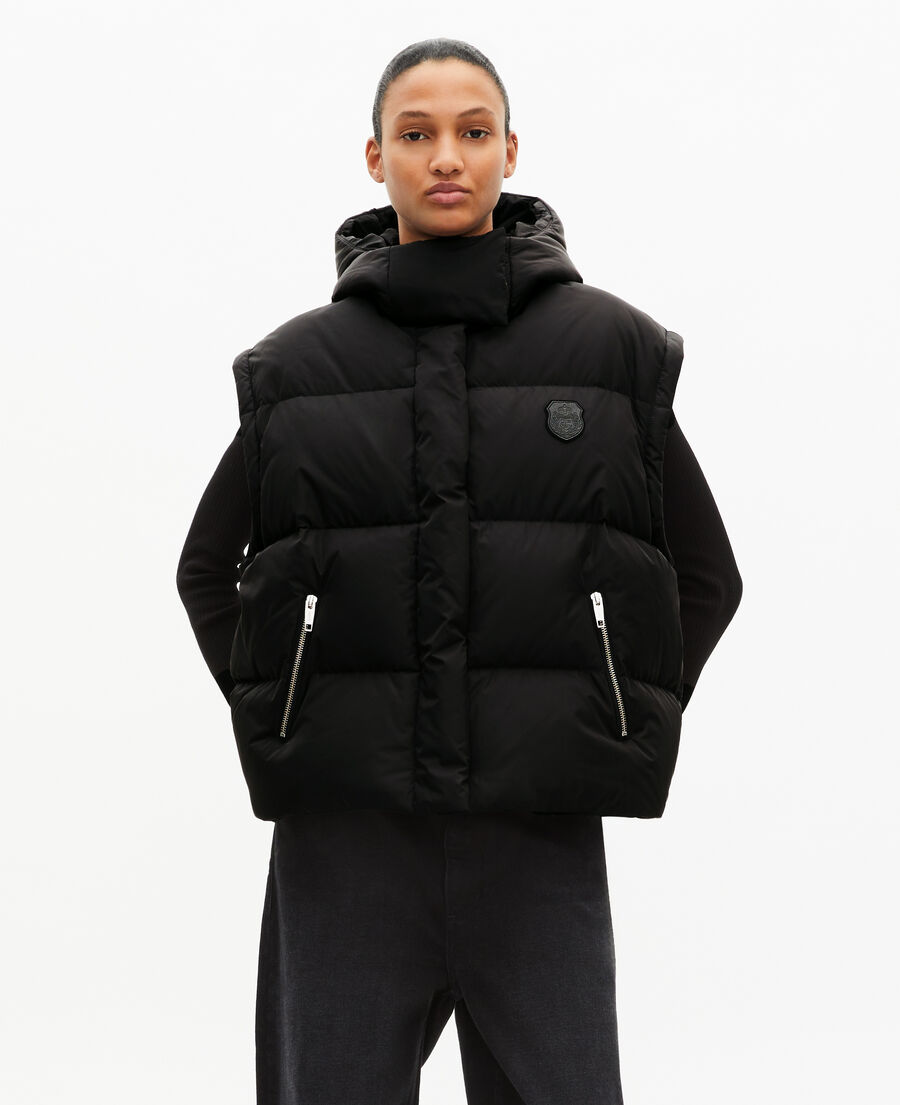 The Kooples F BLACK black down jacket with removable sleeves