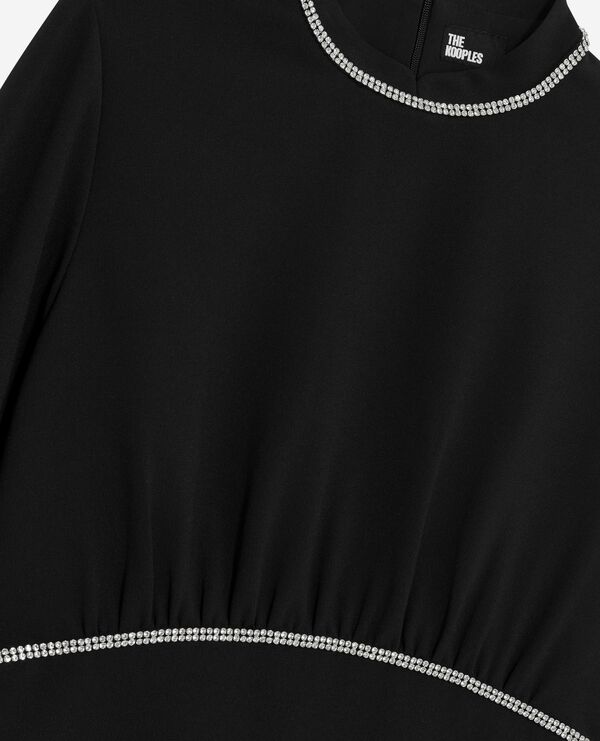The Kooples FEMME BLACK robe courte avec détails de strass noire