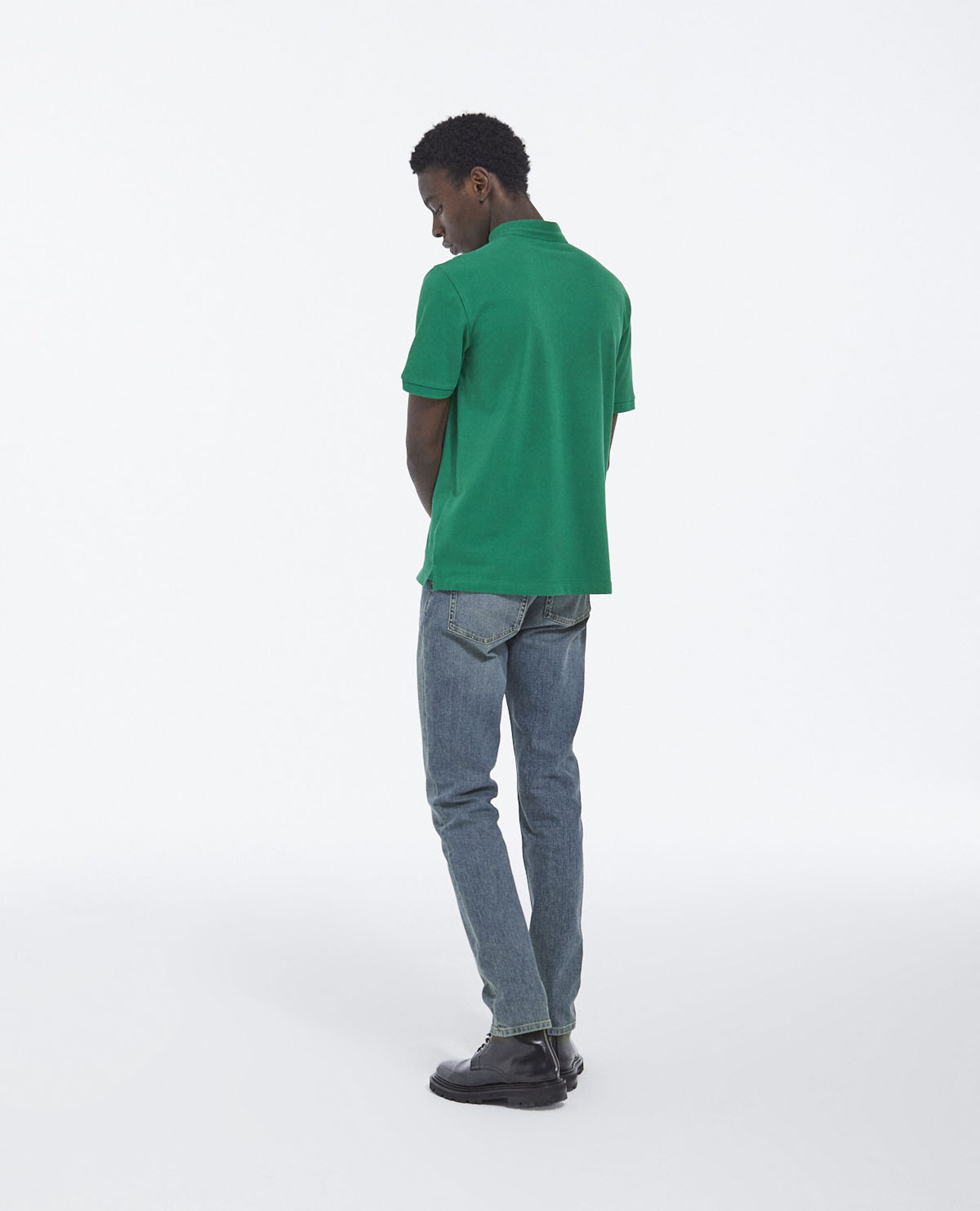 Camisa polo verde Mao algodón detalle bordado, GREEN, hi-res image number null