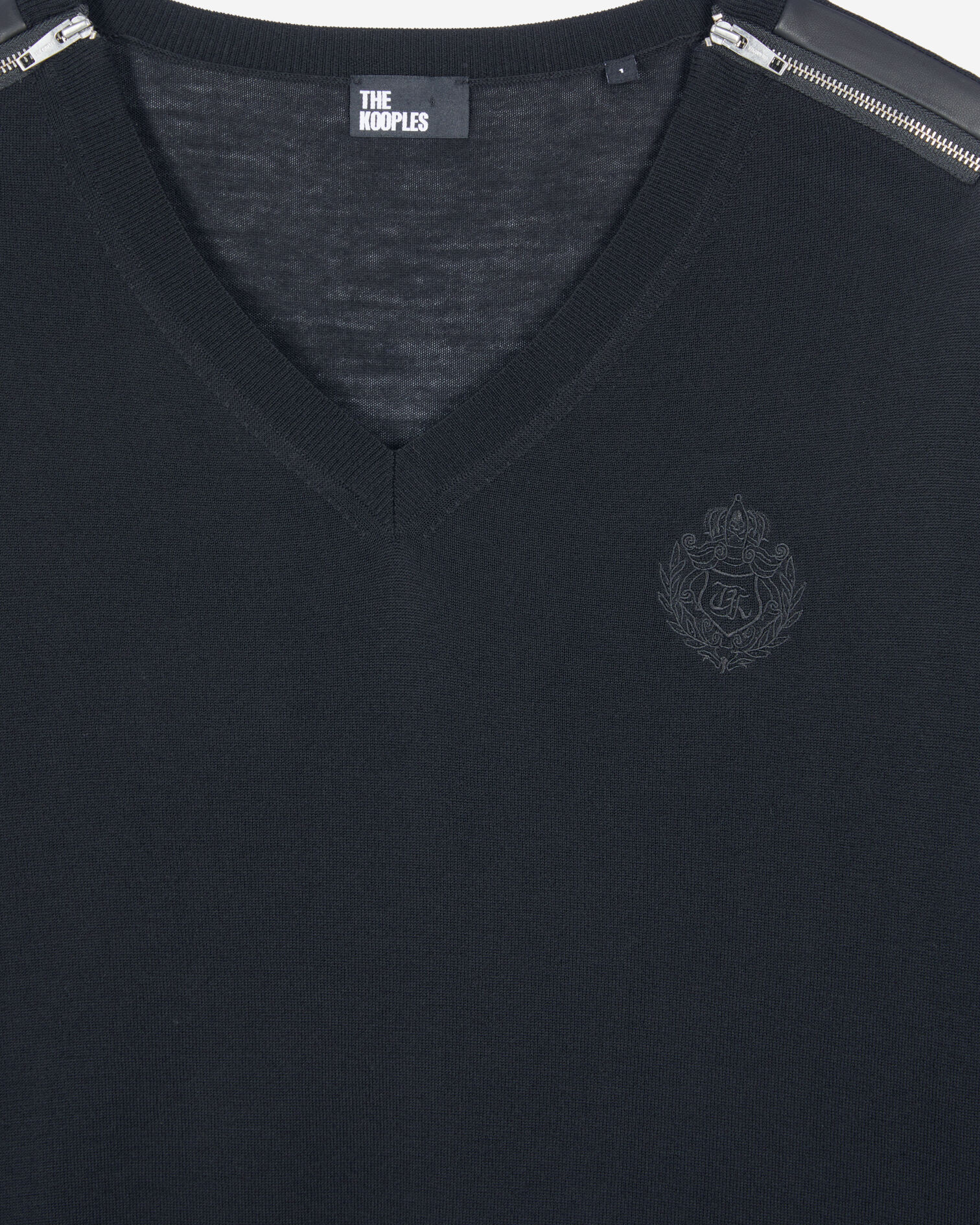 Black merino wool sweater, BLACK, hi-res image number null