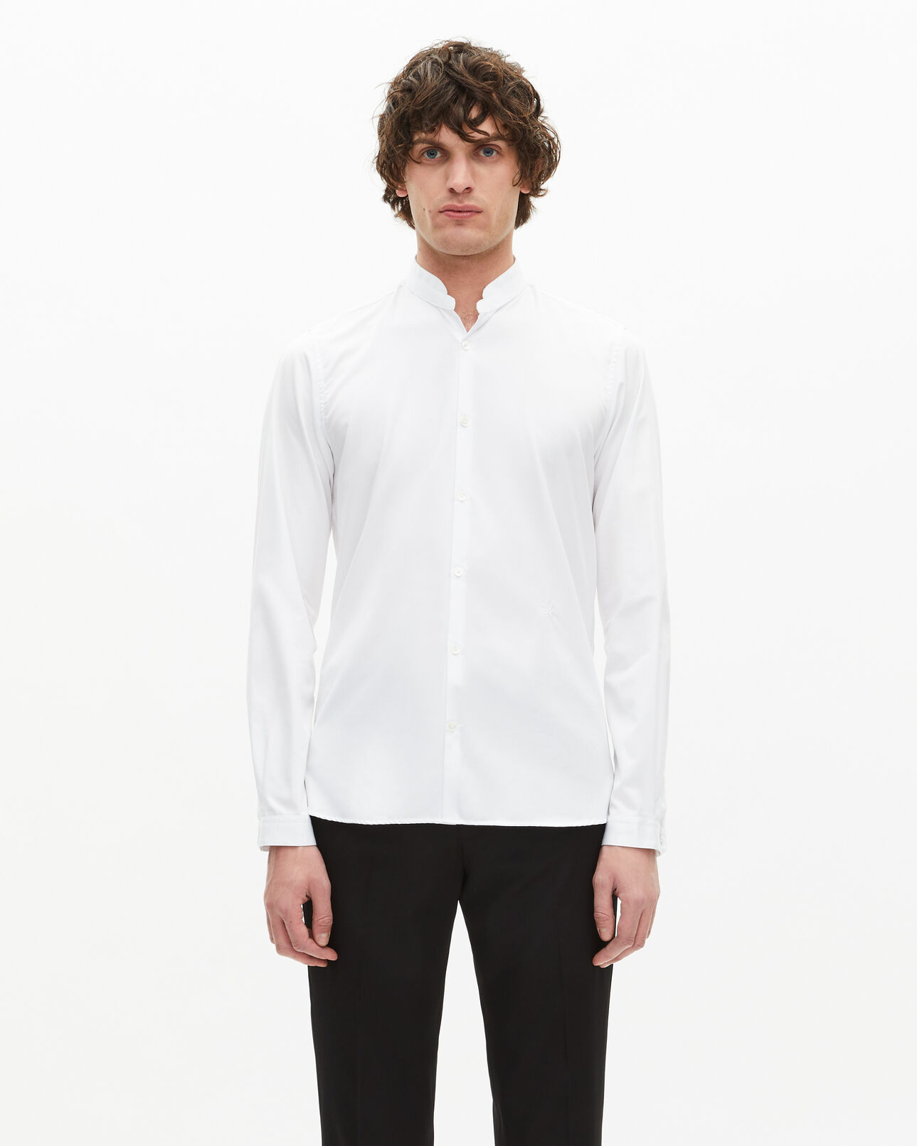 The Kooples MEN WHITE white shirt with officer collar